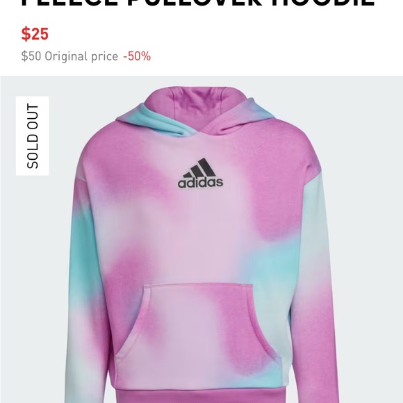 adidas Other - Adidas Kids Pastel Tie-Dye Hoodie - Pink and Blue